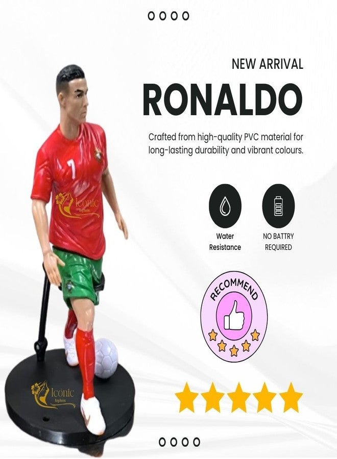 Iconic Keychains سلسلة مفاتيح مميزة لكريستيانو رونالدو، لاعب منتخب البرتغال، إصدار خاص لهواة الجمع، مجسم/لعبة حركة، بحجم 7 بوصات - Image 5